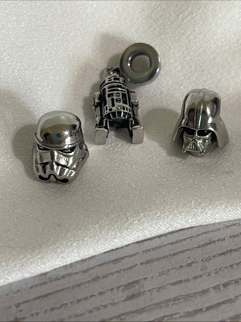 Disney 925 Silver Star Wars Helmet and R2-D2 Charms